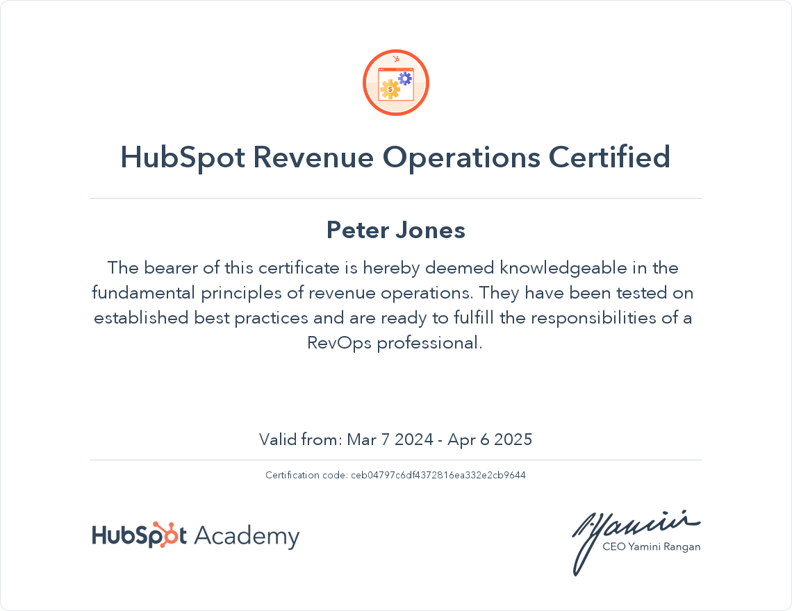 Peter - Revenue Operations